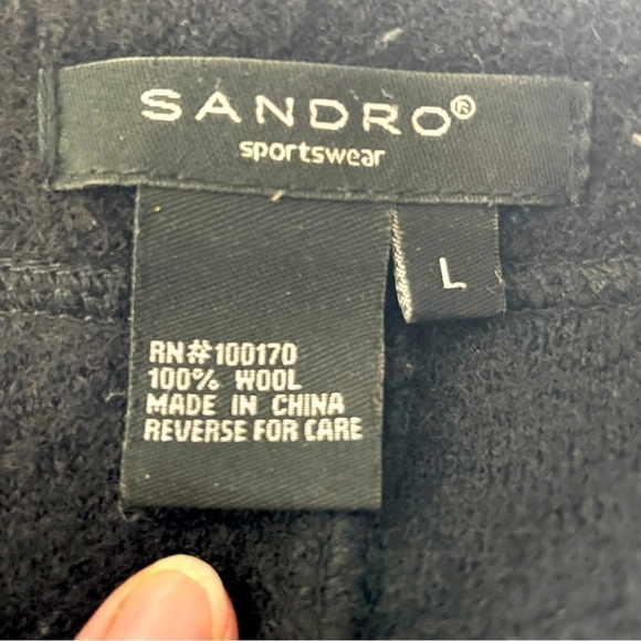 Sandro Military Style Wool Jacket – Black, Size Large - Picture 10 of 13